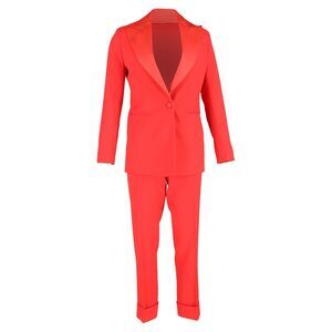 Joseph Single-Breasted Blazer and Trousers Set in Red Polyester